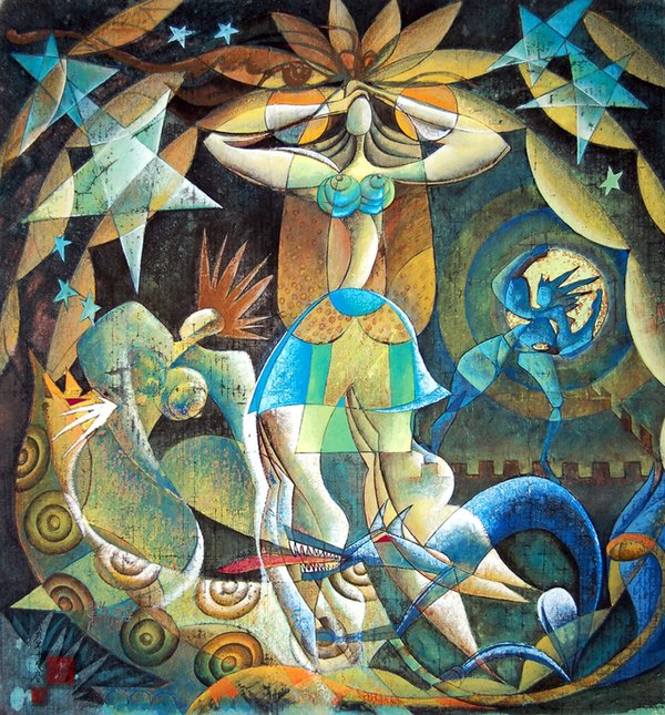 东方之醒 · 于佳薇 中国画 1989