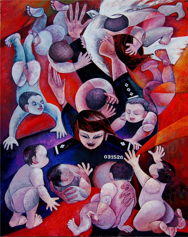 大爱悲歌—大爱 · 于佳薇 布面油画 2009