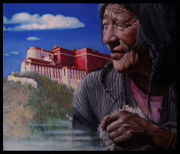 布达拉宫 · 张立安 布面油画 2010