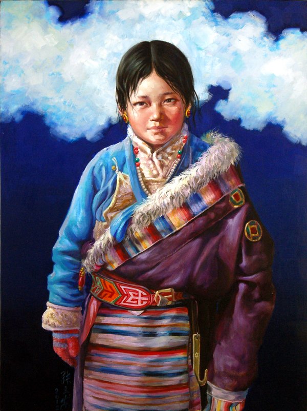 藏娃 · 张立安 布面油画 2013